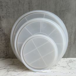 Arts and Crafts Round Tray Silicone Moulds Small Medium Large Plaster Drip Home Ornament Making Mould 230625