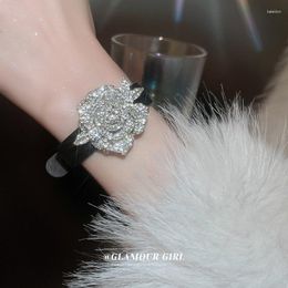 Charm Bracelets Flower Belt Wedding Bracelet Light Luxury Small Design Sense Personalised Heavy Industrial Women's Jewellery