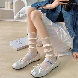 Women Socks Lace Japanese Style Summer Thin Breathable Lacework Frilly Ruffle Sweet Girl JK Lolita Kawaii Cute