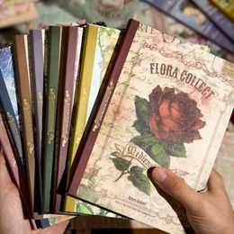 Notes Retro Vintage Flora Collect Memo Pad Pack Diy Material Paper Book Notepad Journal Scrapbooking Wholesale 230625
