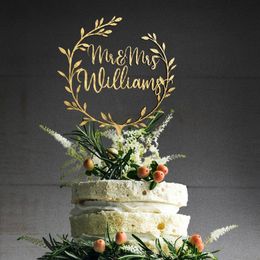 Other Event Party Supplies Personalised Wedding Cake Topper With Rustic Wreath Custom Surname Last Name Wedding Cake Topper 230625