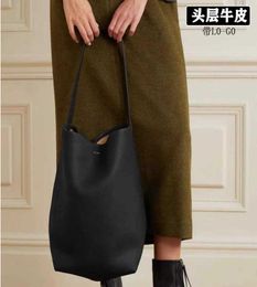 Designer The row leather large capacity tote bag n s Park Tote Bag minimalist bucket shoulder bag Foreign style handbag
