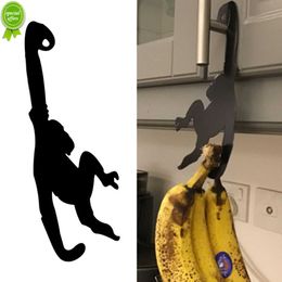 Durable Banana Storage Holder Black Iron Storage Rack Funny Key Hanger Keep Fresh Monkey Shaped Banana Hook Kitchen Gadgets