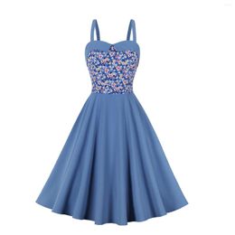 Casual Dresses Summer Women's Sling Dress Slim Sleeveless Printed Midi Sundresses For Women