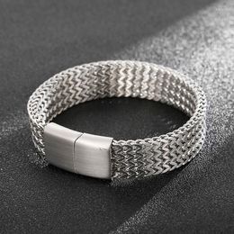 Link Bracelets Fashion Trend Stainless Steel Jewellery Personality Creative Double Keel Bracelet Titanium Magnet Clasp