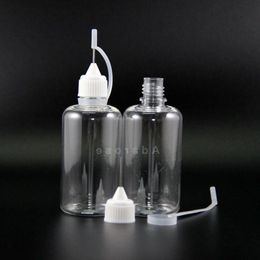 50ML 100PCS PET Dropper bottle Metal Needle Tip Needle Cap High transparent dropper bottles Squeeze Vapour E cig Ihcij