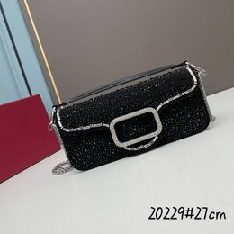 9A designer chain bag Fashion shoulder bag Leather Loco handbags simitation crystal sheepskin lining Ladies handbag Luxury crossbody bag High Quality new