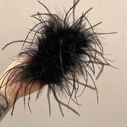 Hair Clips Korea Claw For Women Plush Black Feather Grab Clip Woman Hairwear Styling Tool Hairpin Accessories