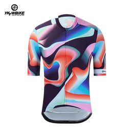 Cycling Shirts Tops YKYWBIKE Top Quality Men's Pro Cycling Jersey Summer Bicycle Fashion Short Sleeve Man Road Bike Shirts MTB Sport Clothing 230625