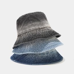 Stingy Brim Hats Women Men Washed Denim Solid Vintag Bucket Hats Lady Male Spring Summer Autumn Panama Fisherman Cap Hat for Women Men 230626