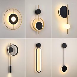 Wall Lamps Nordic LED Lamp Modern Minimalist Bedroom Bedside Background Creative Personality El Aisle Staircase