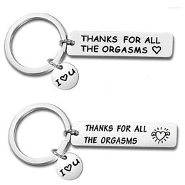 Keychains Stainless Steel Key Chain Thanks For All The Orgasms Couple Humor Gift DIY Accessories Titanium Keychain