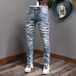 Men's Jeans 2023 Men Wash Solid Colour Multi Pockets Denim Mid Waist Cargo Plus Size Fahsion Casual Trousers Male Daily Wear NZ16 230625