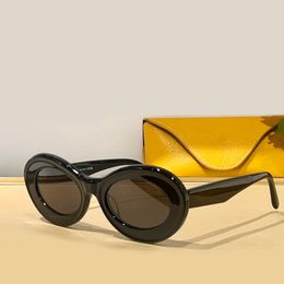 Shiny Black Oval Sunglasses Dark Grey Lens Women Sunnies Gafas de sol Designer Sunglasses Occhiali da sole UV400 Protection Eyewear
