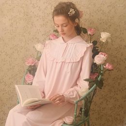 Women's Sleepwear 2 Colors.Vintage Women's Princess Dress Long Sleeve Sleepshirts Ruffles Nightgowns.Victorian Style Ladies Nightdress