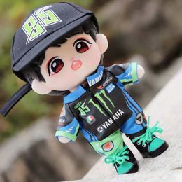 Plush Dolls Original 20CM Cotton Doll Cute Plush Toy Stuffed Doll Cosplay Wang Yibo Racing Suit Doll Clothes Hat Shoes 230625