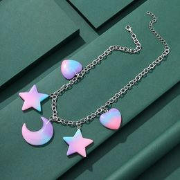 Chains Cartoon Creative Little Bear Star Moon Necklace Personalized Fashion Fruit Flower Necklace Necklace Ornament
