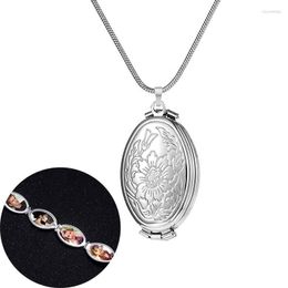 Chains Expanding Po Locket Necklace For Women Men Romantic Flower Memorial Gifts