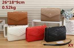 Luxury Handbag Shoulder Bags Brand Designer seam leather Women metal Chain PU high quality clamshell Messenger Handbags