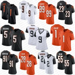 NFL_Jerseys Football Jerseys Jersey Cincinnati''Bengals''Men #9 Joe Burrow  85 Tee Higgins 18 A.J. Green 28 Mixon''NFL'' Custom Silver Inverted Legend  Jersey 