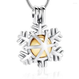 Pendant Necklaces Human/Pet Christmas Keepsake Gift For Women Snowflake Cremation Urn Necklace Ashes Hollow Ball Jewelry ForPendant