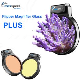 Decorative Objects Figurines Aquarium Fish Tank Flipper DeepSee Plus Magnified Viewer 3 4 Times Optical Magnification To Display Coral Decoration 230626