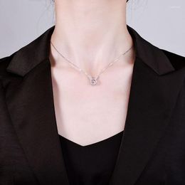 Chains Smart Little Silver Necklace Women's Sterling Pendant S925 Versatile Mosang Diamond Collar Chain Small Fresh