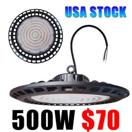 500W LED UFO High Bay Lights 85-265V 60,000LM 6000K-6500K Cold White LED Lights Cable with Hanging Hook for Factory Workshop Warehouse Barn Usalight