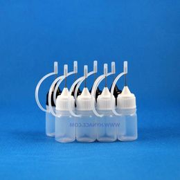 3 ML metallic Needle Tip Safety Cap Plastic dropper bottle for liquid or juice 100 Pieces Fsfcu