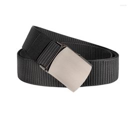 Belts Men Nylon Belt Fashion Alloy Automatic Buckle Color Casual Weave Canvas & Women Sport Jeans 125 CM