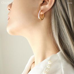 Hoop Earrings Metal Romantic Candy-color U-shaped Drop Oil For Women K Gold Geometry Rectangle Earring