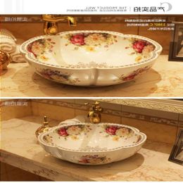 China Artistic Handmade Ceramic Art Basin Sinks Counter Top Wash Basin Bathroom Vessel Sinks vanities bowl wash basin Jimgn