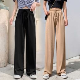 Silk Wide Leg Camp flare Pants baggy cargo women Women's Summer Thin 2023 New High Waist Draping Slim Straight Loose Sweeping Casual Pants