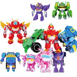 Transformation toys Robots Children Anime Super Car Cartoon Plastic Deformed Robot Model Action Figures Transformation Mech Warrior Toys for Kids Gifts 230625