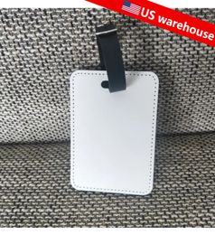 RTS USA warehouse sublimation PU leather luggage tag travel label