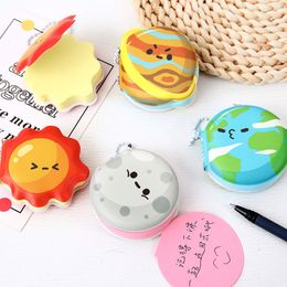 Notes 6 Pcs Memo Pads Wholesale Planet Series Stress Relief Stickers Notes Portable Pendant Book Cute Snack Colouring Book 230625