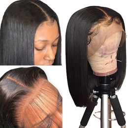 Bob Wigs Straight Short Bob Wig Lace Frontal Human Hair Wigs Brazilian Human Hair Straight Bob Lace Front Wigs For Woman