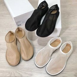 the row 2023 summer new style the * row breathable comfortable gauze fairy shoes Fashion design flat shoes Roman sandals