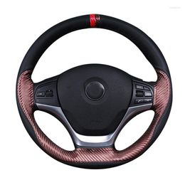Steering Wheel Covers Carbon Fiber Texture Cover 37/38CM DIY Braid On Fashion Sport Car Styling With Needle And Thread