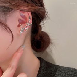 Backs Earrings SRCOI Irregular Branch Ear Wrap For Women Silver Colour Inlaid Rhinestone Twig Cartilage Cool Fashion Jewellery