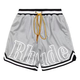 Rhude Basketball Shorts Mesh Breathable Sport Designer Shorts Fashion Brand Rhude Shorts Elastic Oversized Loose With Pocket Rhude Mens Womens Shorts 677