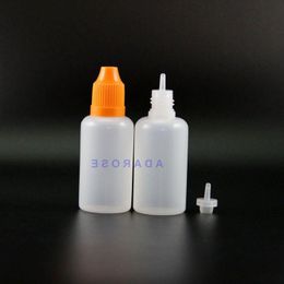 30 ML 100 Pcs Plastic Dropper Bottles With Child Proof Caps and Tips Squeezable long nipple can be for e cig Gemdr