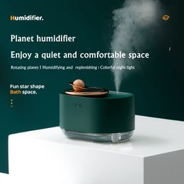 Other Home Garden 300ml Rotating Planet Air Humidifier USB Wireless Aromatherapy Machine Creative Small Night Light Home Ultrasonic Atomizer 230625