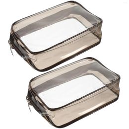 Jewelry Pouches 2 Pcs Travel Toiletry Bag Makeup Bags Personal Wash Pouch Portable High Capacity Pvc Clear