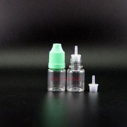 100 PCS PET 5ML Dropper Bottle Child Proof Safe Highly transparent Plastic Dropper Bottle Squeezable E cig Colourful caps Rcvgf