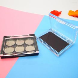 Storage Bottles Empty Small Rectangular Magnetic Eye Shadow Palette In Black Clear Color With Cap Lipstick Blush Box 20pcs