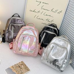 School Bags PU Leather Women Mini Backpack Waterproof Small Backpacks For Girls Multi-layer Zipper Travel Mochila