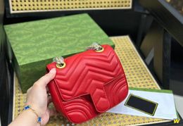 Women's quadrate Designers Shoulder bags gold chain Handbags Wallet Tassel Handbag Crossbody Marmont Bag Messenger Bags Purse With Dustbag 18X17CM