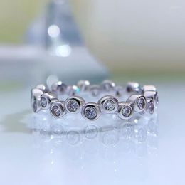 Cluster Rings Row Diamond Ring Full Of Diamonds Beads Small Tail For Women Simple And Personalised Thin Stacked