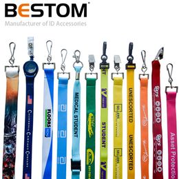 Other Office School Supplies om MOQ 50PCS Custom Lanyard Neck Hanging Strap Heat Transfer Silk Screen Dye Sublimation Personalizado 230626